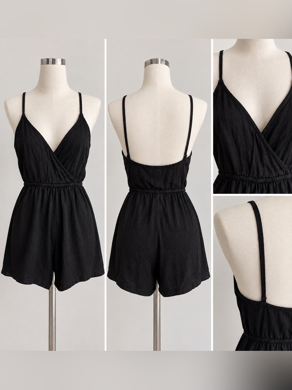 H&M Black Spaghetti Strap Romper